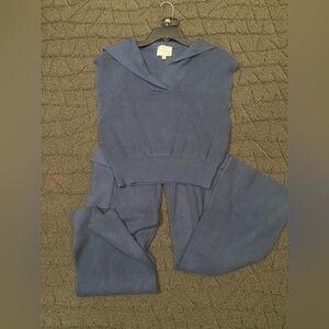 Pink Rose Navy Jumpsuit